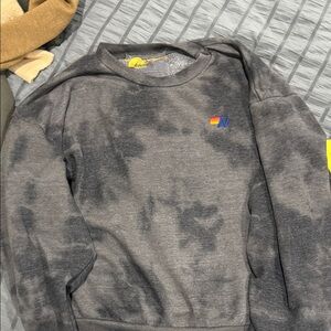 Aviator Nation Charcoal Tie-Dye Crewneck Sweater